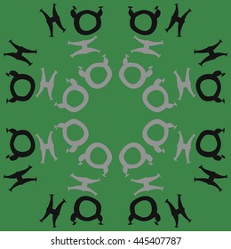 Circular  pattern of zodiac signs, doodles,  object, taurus,pisces, copy space. Hand drawn.