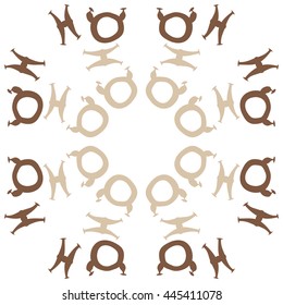 Circular  pattern of zodiac signs, doodles,  object, taurus,pisces, copy space. Hand drawn.