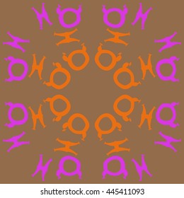 Circular  pattern of zodiac signs, doodles,  object, taurus,pisces, copy space. Hand drawn.