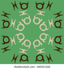 Circular  pattern of zodiac signs, doodles,  object, taurus,pisces, copy space. Hand drawn.