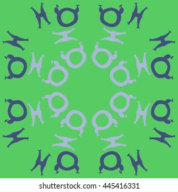 Circular  pattern of zodiac signs, doodles,  object, taurus,pisces, copy space. Hand drawn.