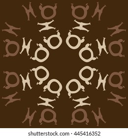 Circular  pattern of zodiac signs, doodles,  object, taurus,pisces, copy space. Hand drawn.