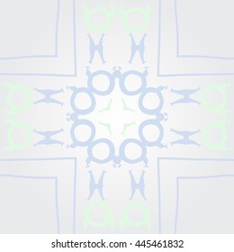 Circular  pattern of zodiac signs, doodles,  object, taurus,pisces,cross, stripe, copy space. Hand drawn.