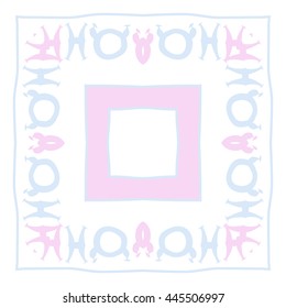 Circular  pattern of zodiac signs, doodles,  object, taurus,pisces,quadrangle,spot, stripe, copy space. Hand drawn.