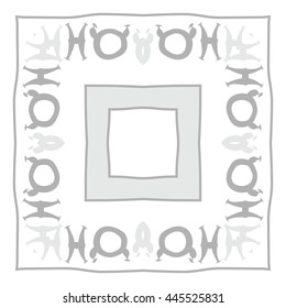 Circular  pattern of zodiac signs, doodles,  object, taurus,pisces,quadrangle,spot, stripe, copy space. Hand drawn.