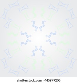 Circular pattern of zodiac signs, doodles,  object, gemini,aquarius. Hand drawn.