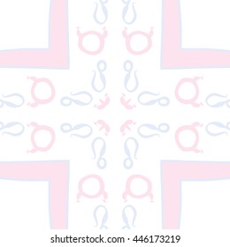 Circular pattern of zodiac signs, doodles,  object, taurus,lions, stripes,spots, cross, copy space. Hand drawn.