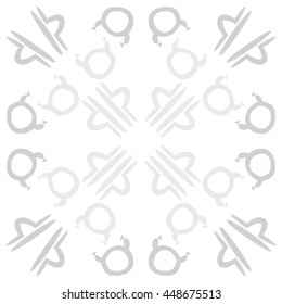 Circular pattern of zodiac signs, doodles,  object, taurus,libra. Hand drawn.
