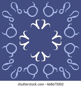 Circular pattern of zodiac signs, doodles,  object, taurus,aries, lions, copy space . Hand drawn.