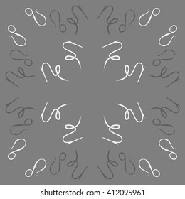 Circular  pattern of zodiac signs, doodles,lions, capricorn,object,  copy space. Hand drawn.