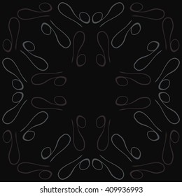 Circular pattern of zodiac signs, doodles,lions,object,  copy space. Hand drawn.