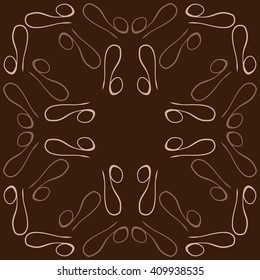 Circular   pattern of zodiac signs, doodles,lions,object. Hand drawn.