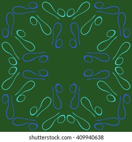 Circular   pattern of zodiac signs, doodles,lions,object. Hand drawn.