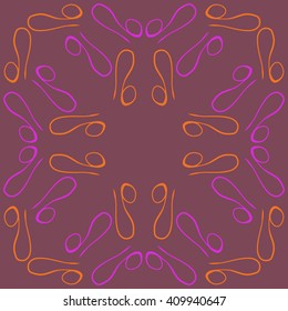 Circular   pattern of zodiac signs, doodles,lions,object. Hand drawn.