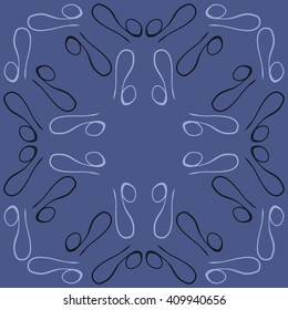 Circular   pattern of zodiac signs, doodles,lions,object. Hand drawn.