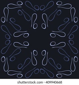 Circular   pattern of zodiac signs, doodles,lions,object. Hand drawn.