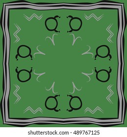  Circular pattern of zodiac signs, frame . Hand drawn.