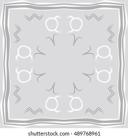  Circular pattern of zodiac signs, frame . Hand drawn.