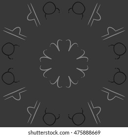 Circular  pattern of zodiac signs. Hand drawn.