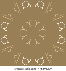 Circular  pattern of zodiac signs. Hand drawn.