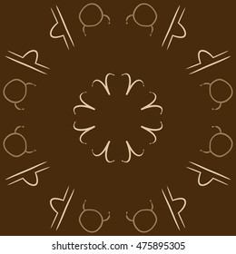 Circular  pattern of zodiac signs. Hand drawn.