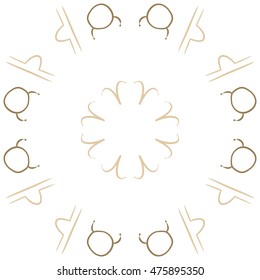 Circular  pattern of zodiac signs. Hand drawn.