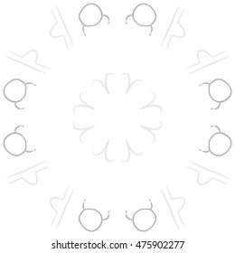 Circular  pattern of zodiac signs. Hand drawn.