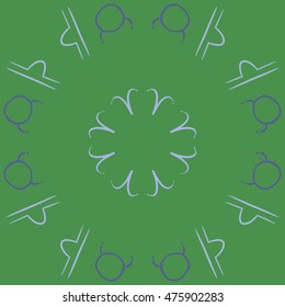 Circular  pattern of zodiac signs. Hand drawn.