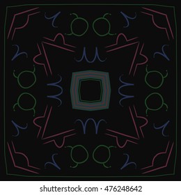 Circular  pattern of zodiac signs. Hand drawn.