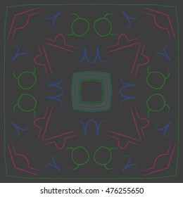 Circular  pattern of zodiac signs. Hand drawn.