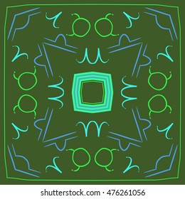 Circular  pattern of zodiac signs. Hand drawn.