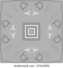 Circular pattern of zodiac signs. Hand drawn.
