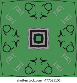 Circular pattern of zodiac signs. Hand drawn.