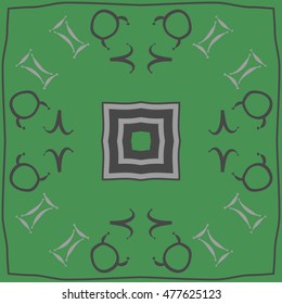 Circular pattern of zodiac signs. Hand drawn.