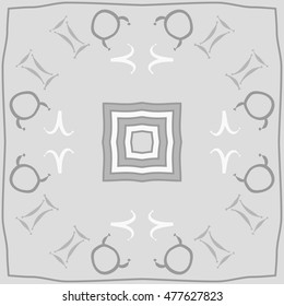 Circular pattern of zodiac signs. Hand drawn.
