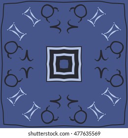 Circular pattern of zodiac signs. Hand drawn.