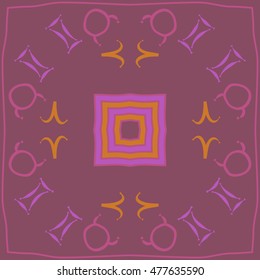 Circular pattern of zodiac signs. Hand drawn.