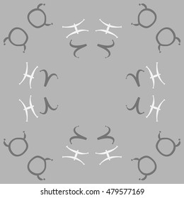 Circular pattern with zodiac signs. Hand drawn.