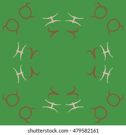 Circular pattern with zodiac signs. Hand drawn.