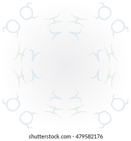 Circular pattern with zodiac signs. Hand drawn.