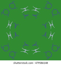Circular pattern with zodiac signs. Hand drawn.