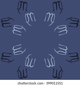 Circular pattern of zodiac signs motif,virgo,   object, copy space. Hand drawn.