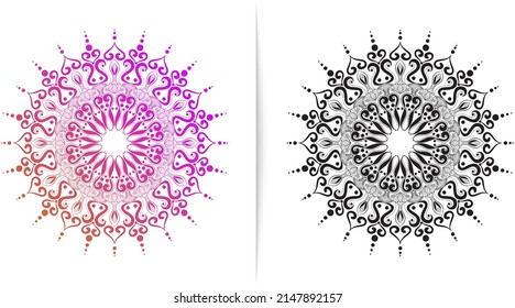 circular patterns abstract and simple mandala motifs, can be customized for decoration ornament motifs, henna, tattoos, and coloring book covers