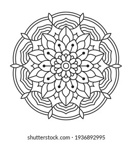 Patrones circulares que forman mandala para Henna, Mehndi, tatuajes, decoraciones. Decoración de estilo oriental. Ilustración vectorial.