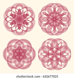 Circular patterns with guilloche for currency, certificate or diplomas