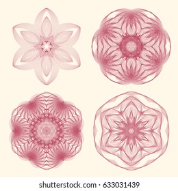 Circular patterns with guilloche for currency, certificate or diplomas