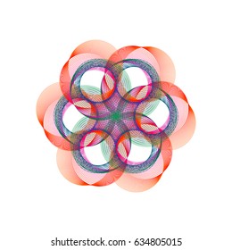 Circular patterns with guilloche for currency, certificate or diplomas