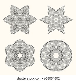 Circular patterns with guilloche for currency, certificate or diplomas
