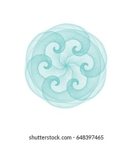Circular patterns with guilloche for currency, certificate or diplomas