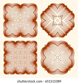 Circular patterns with guilloche for currency, certificate or diplomas